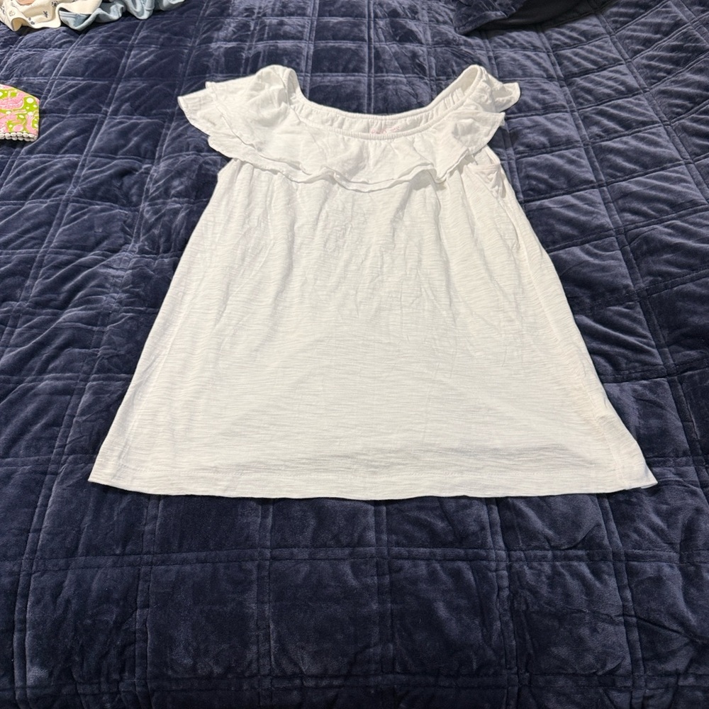 Lilly Pulitzer White Off-Shoulder Ruffle Knit Top